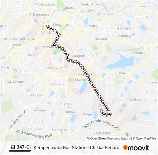 347-C Bus Line Map
