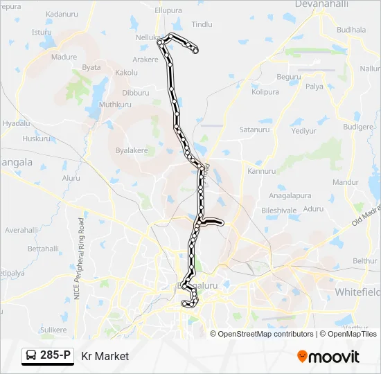285-P Bus Line Map