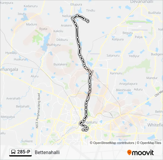 285-P Bus Line Map