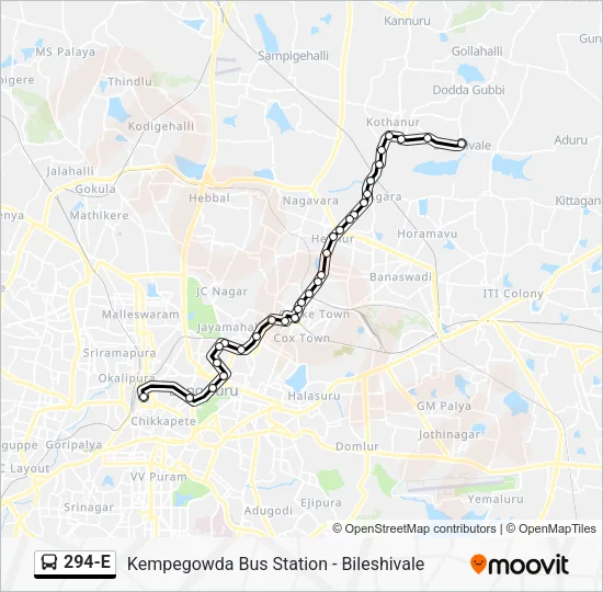 294-E Bus Line Map