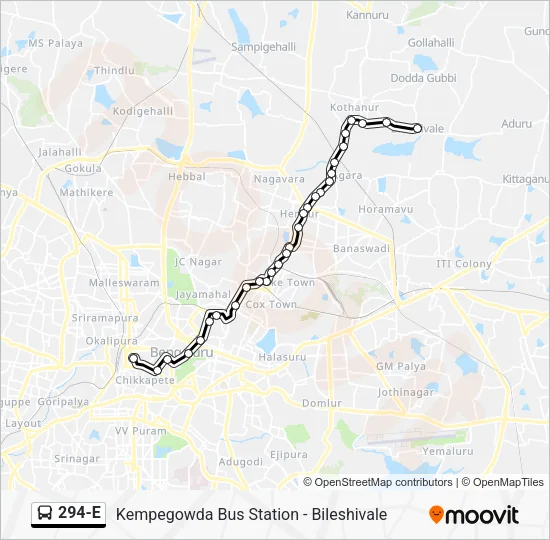 294-E Bus Line Map