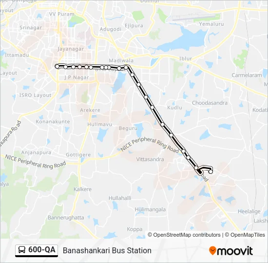 600-QA Bus Line Map