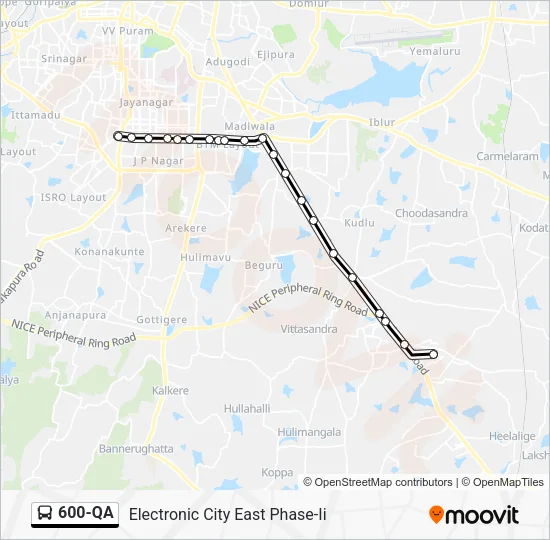 600-QA Bus Line Map