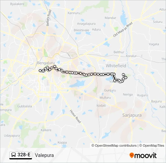 328-E Bus Line Map