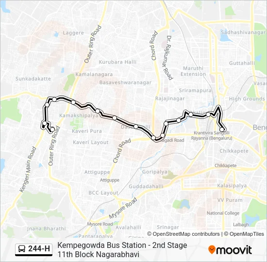 244-H Bus Line Map