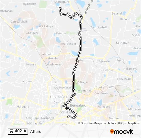 402-A Bus Line Map