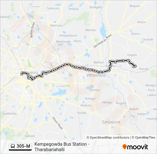305-M Bus Line Map