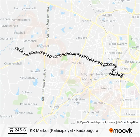 245-C Bus Line Map