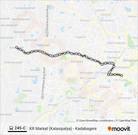 245-C Bus Line Map