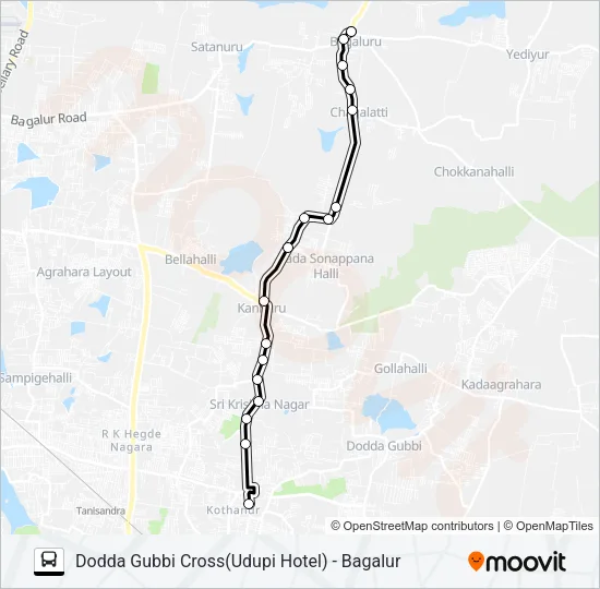 293 DBC-BGLR Bus Line Map