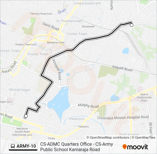 ARMY-10 Bus Line Map