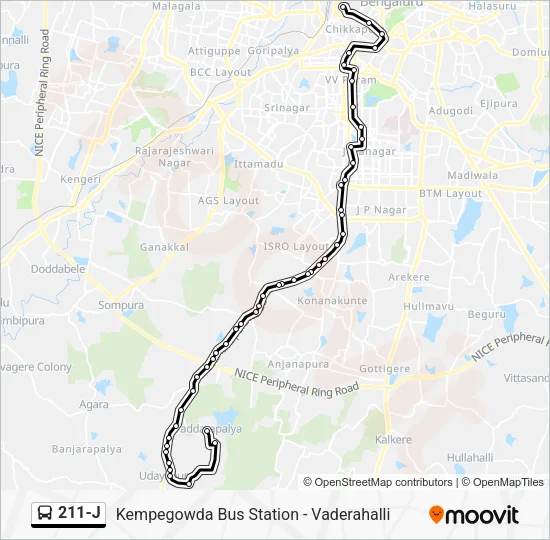 211-J Bus Line Map