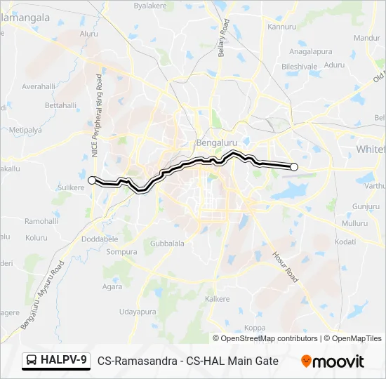 HALPV-9 Bus Line Map