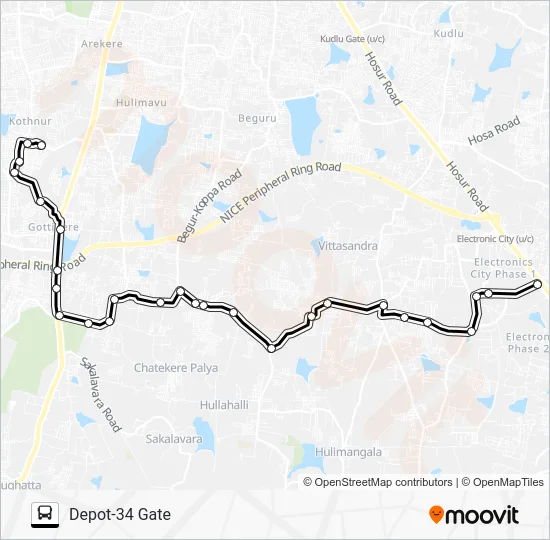378 D34G-ELC Bus Line Map