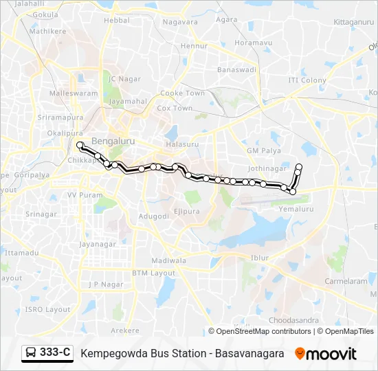 333-C Bus Line Map