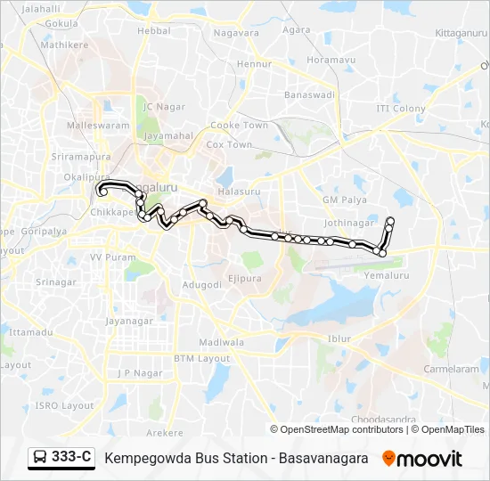 333-C Bus Line Map