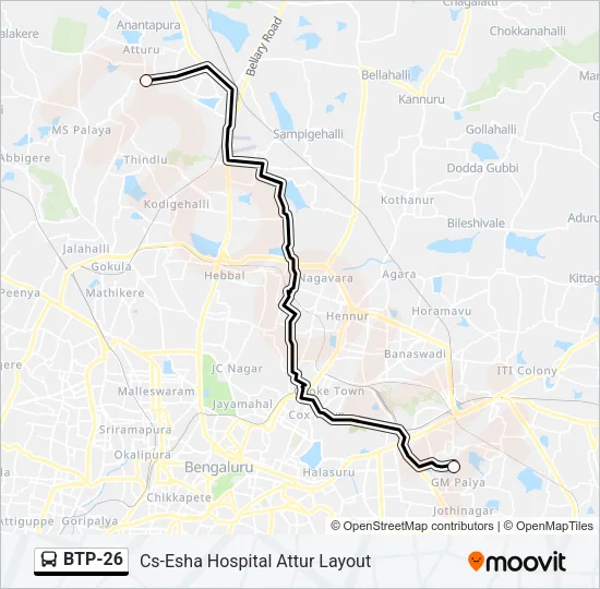 BTP-26 Bus Line Map
