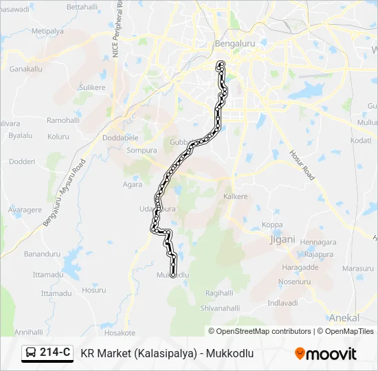 214-C Bus Line Map