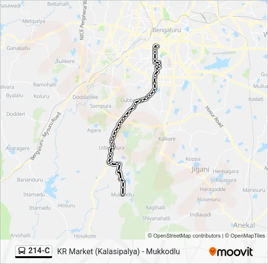 214-C Bus Line Map