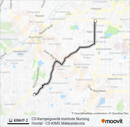 KINHT-2 Bus Line Map