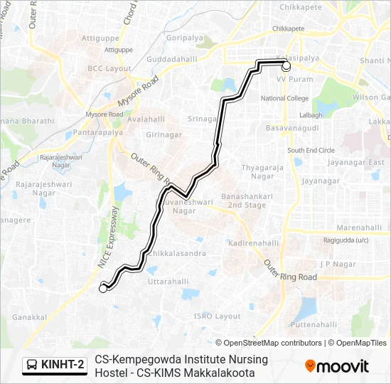 KINHT-2 Bus Line Map