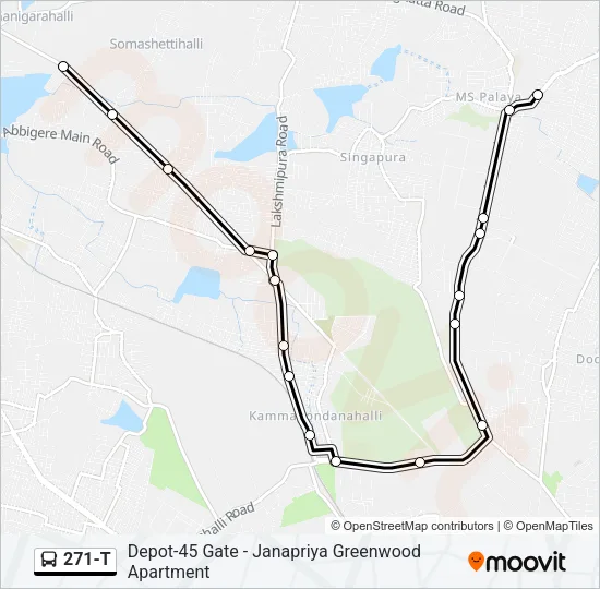 271-T Bus Line Map