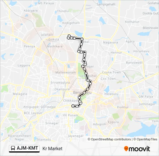 AJM-KMT Bus Line Map
