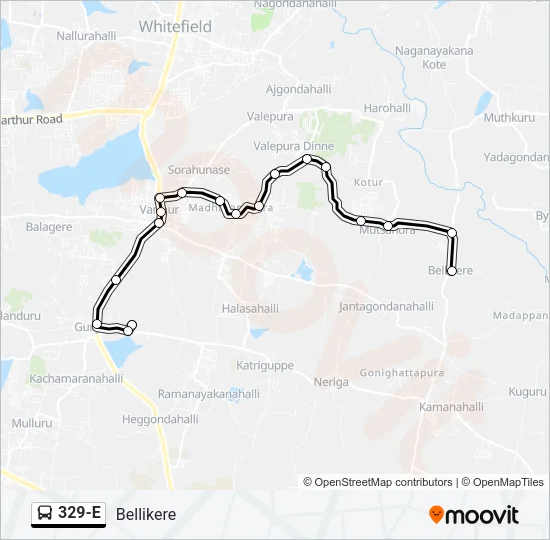 329-E Bus Line Map