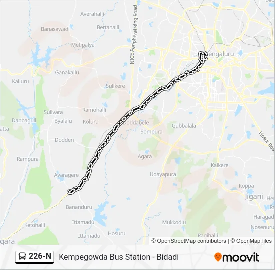 226-N Bus Line Map
