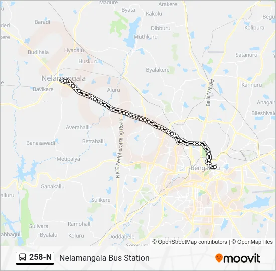 258-N Bus Line Map