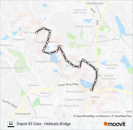 D45-TDL-HBLB Bus Line Map