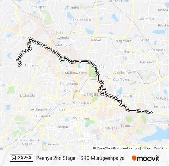252A Route: Schedules, Stops & Maps - Isro Murugeshpalya (Updated)