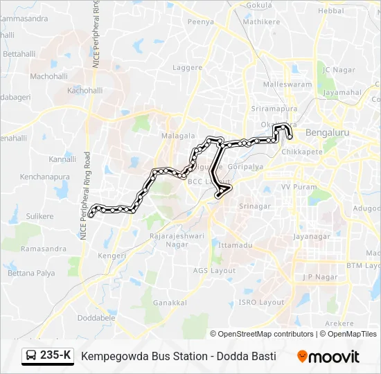 235-K Bus Line Map