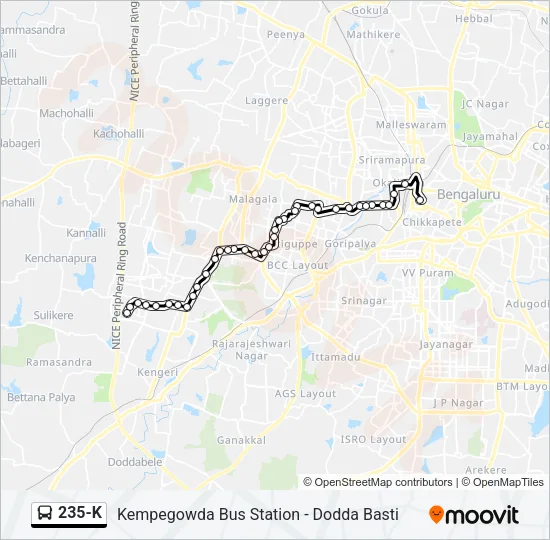235-K Bus Line Map