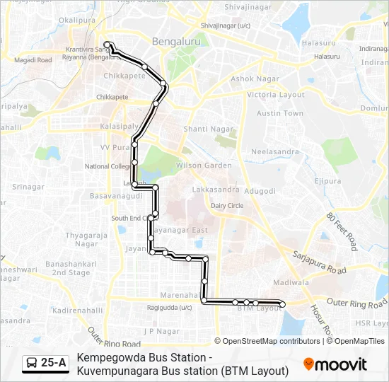 25-A Bus Line Map