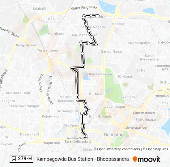 279-H Bus Line Map
