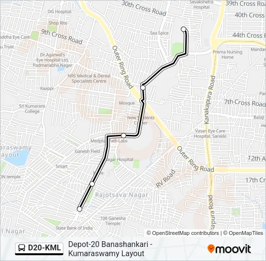 D20-KML Bus Line Map