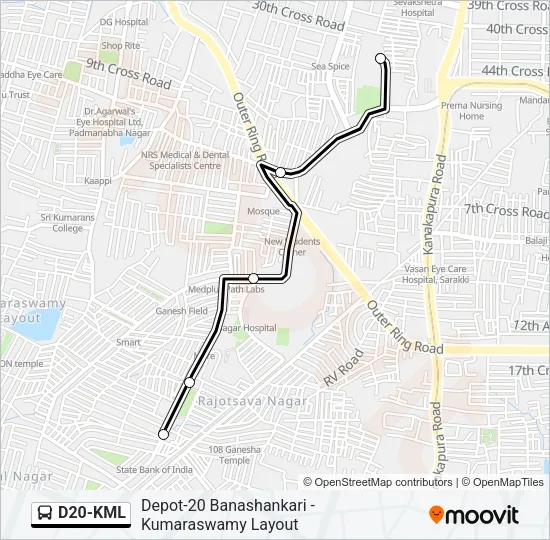 D20-KML Bus Line Map