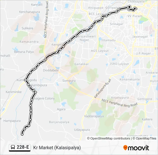 228-E Bus Line Map