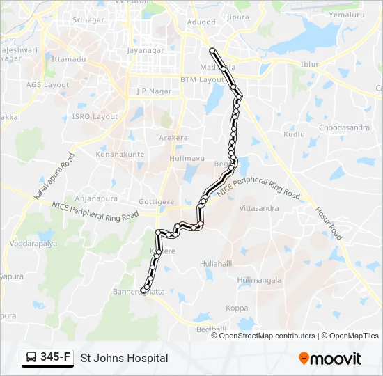 345-F Bus Line Map