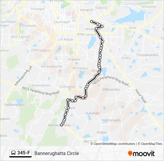 345-F Bus Line Map
