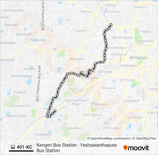 401-KC Bus Line Map