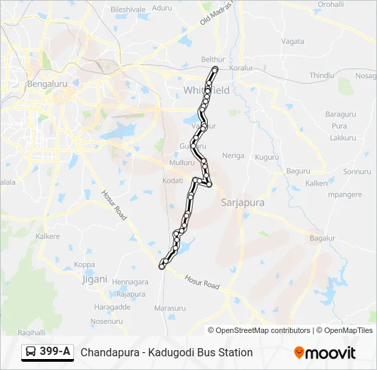 399-A Bus Line Map