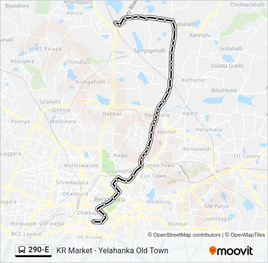 290-E Bus Line Map