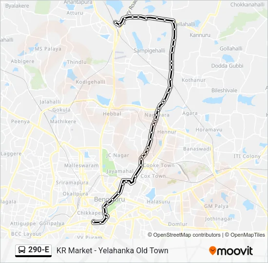 290-E Bus Line Map
