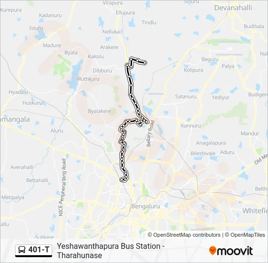 401-T Bus Line Map