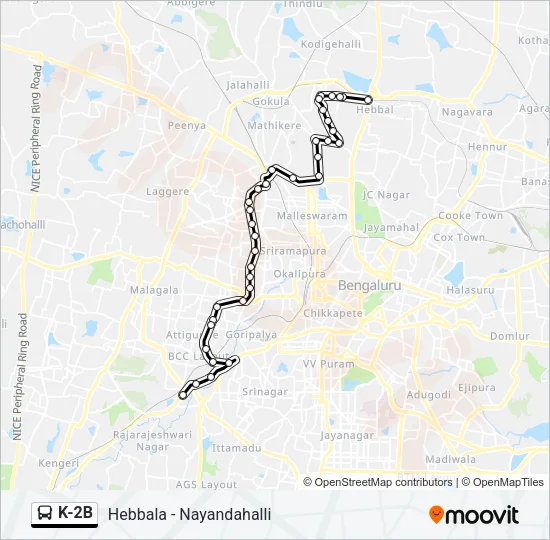 K-2B Bus Line Map