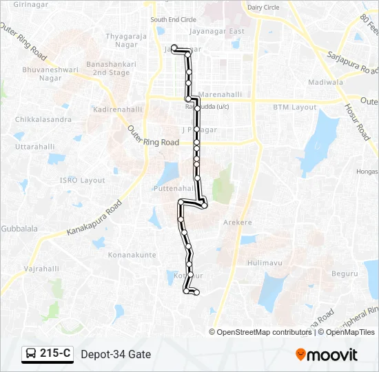 215-C Bus Line Map
