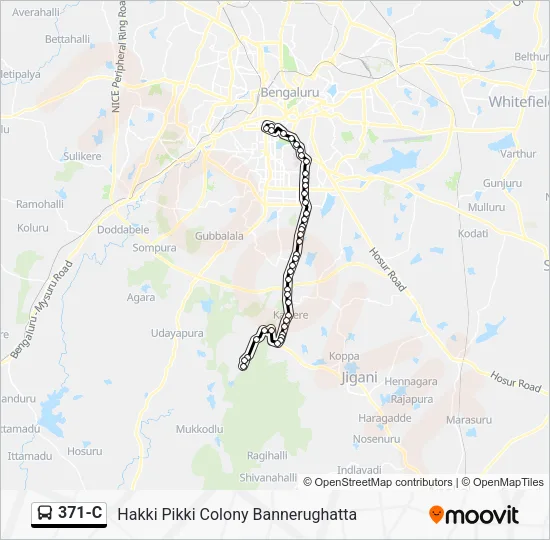 371-C Bus Line Map