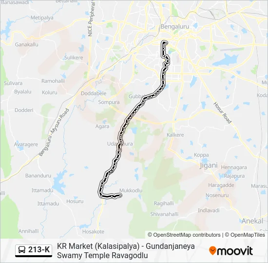 213-K Bus Line Map